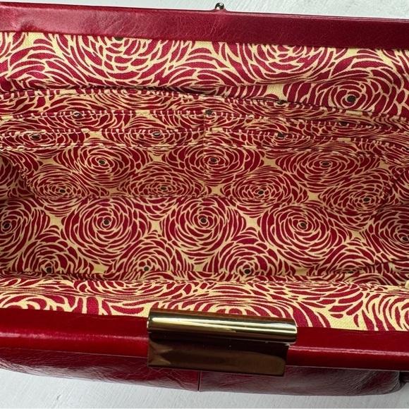 Vintage Hobo International Ruby Red Leather Convertible Long Clutch - Picture 14 of 16